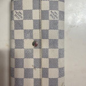 Louis Vuitton Damier Azur Check Wallet - Cream & Blue
